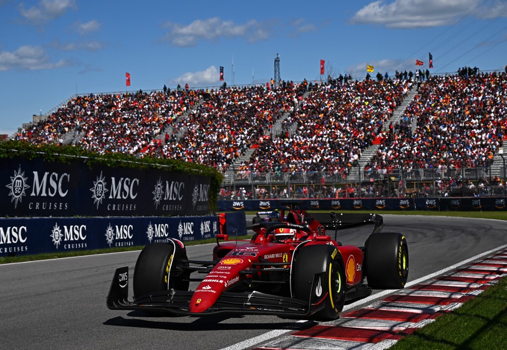  Charles Leclerc of Monaco driving the (16) Ferrari F1-75 on track during the F1 Grand Prix of Canada at Circuit Gilles Villeneuve 