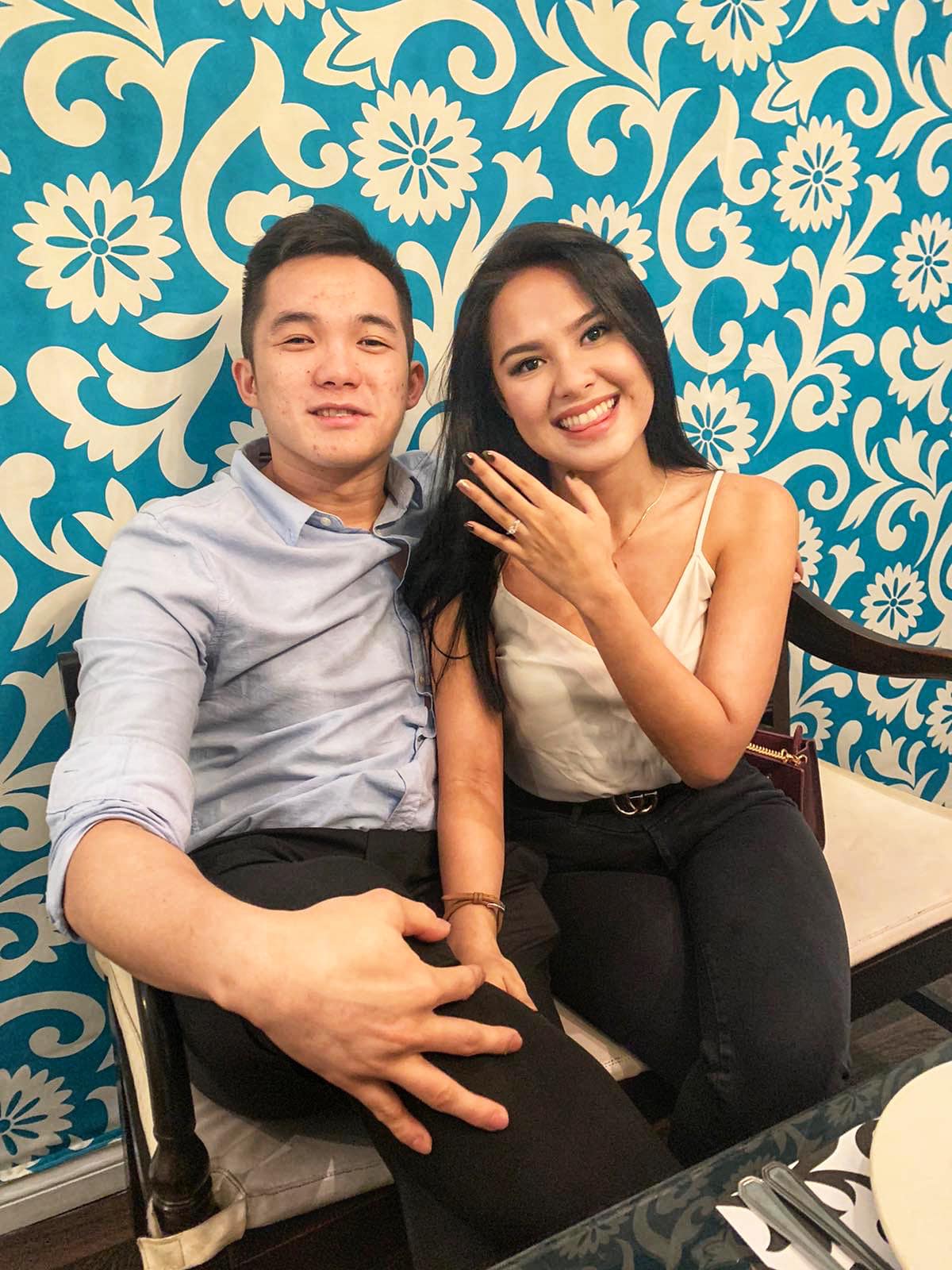 FILE – PBA player Paul Desiderio and Agatha Uvero during their engagement. CHOOKS TO GO PHOTO