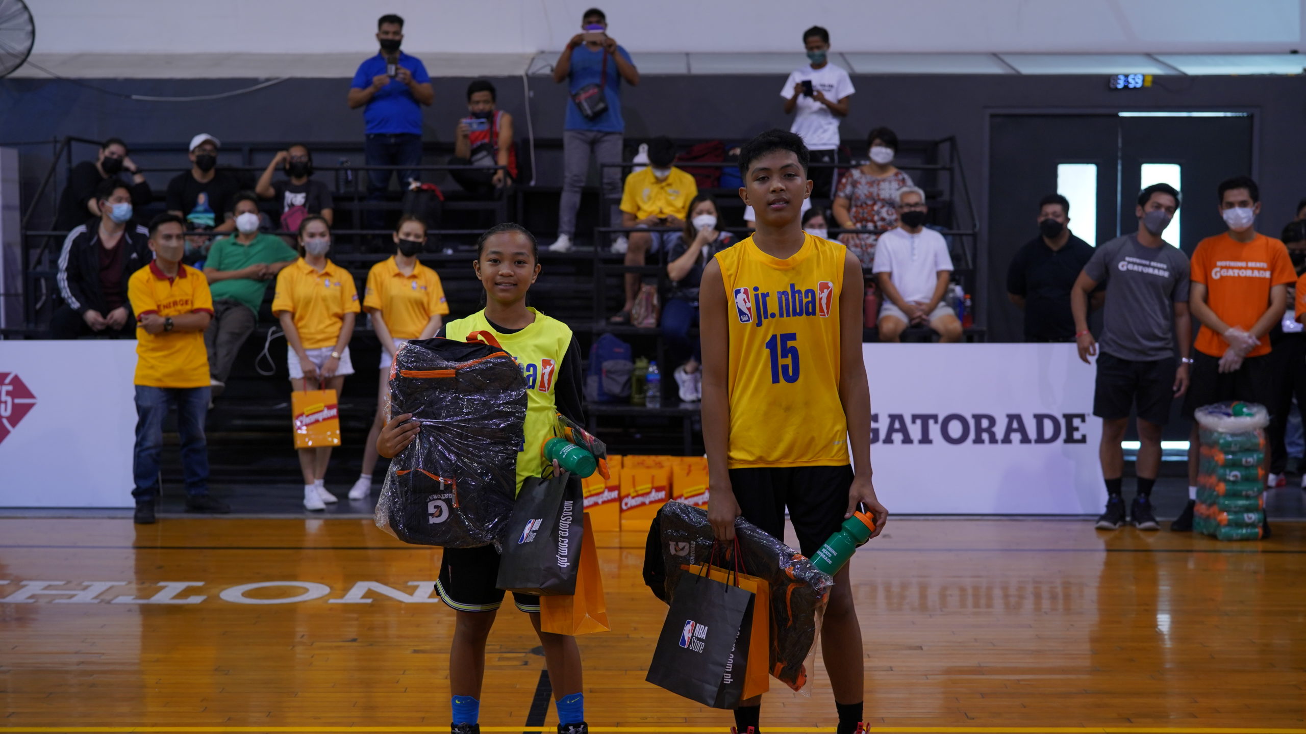 Jr. NBA Philippines MVPs Travis Pascual and Kaisha Ezail Varona. –CONTRIBUTED PHOTO