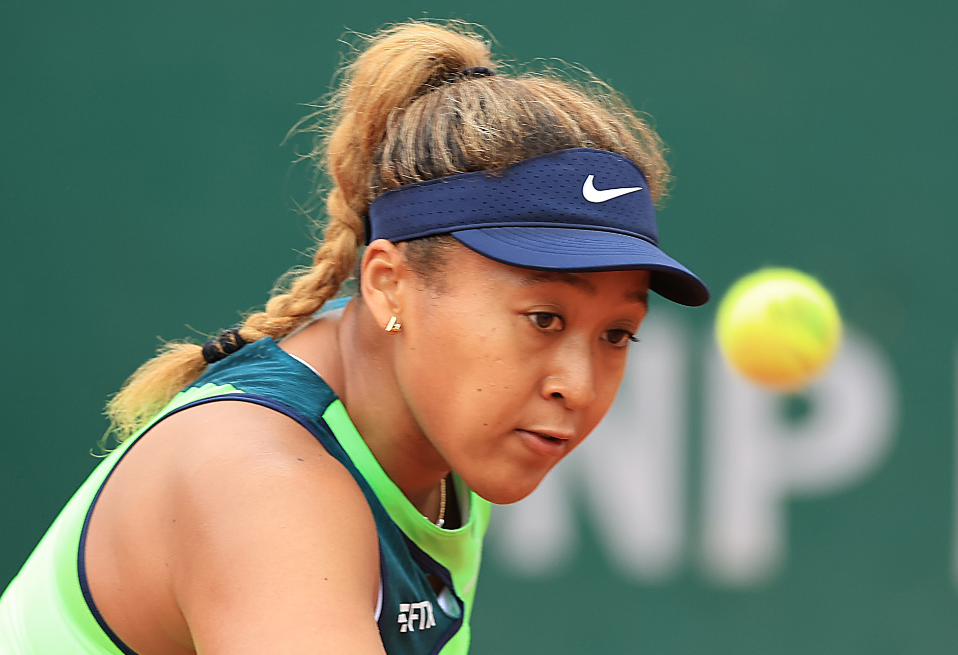 Japan's Naomi Osaka in action during her first round match against Amanda Anisimova of the U.S.