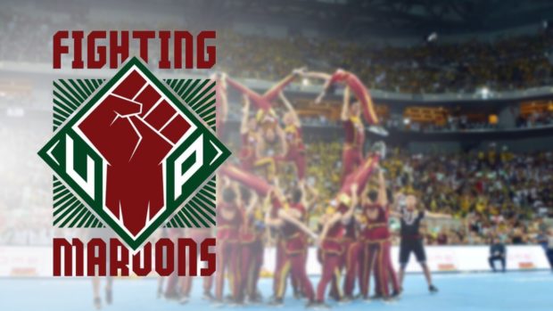 UP Pep Squad with logo. STORY: Former UP Pep Squad member boo coaches
