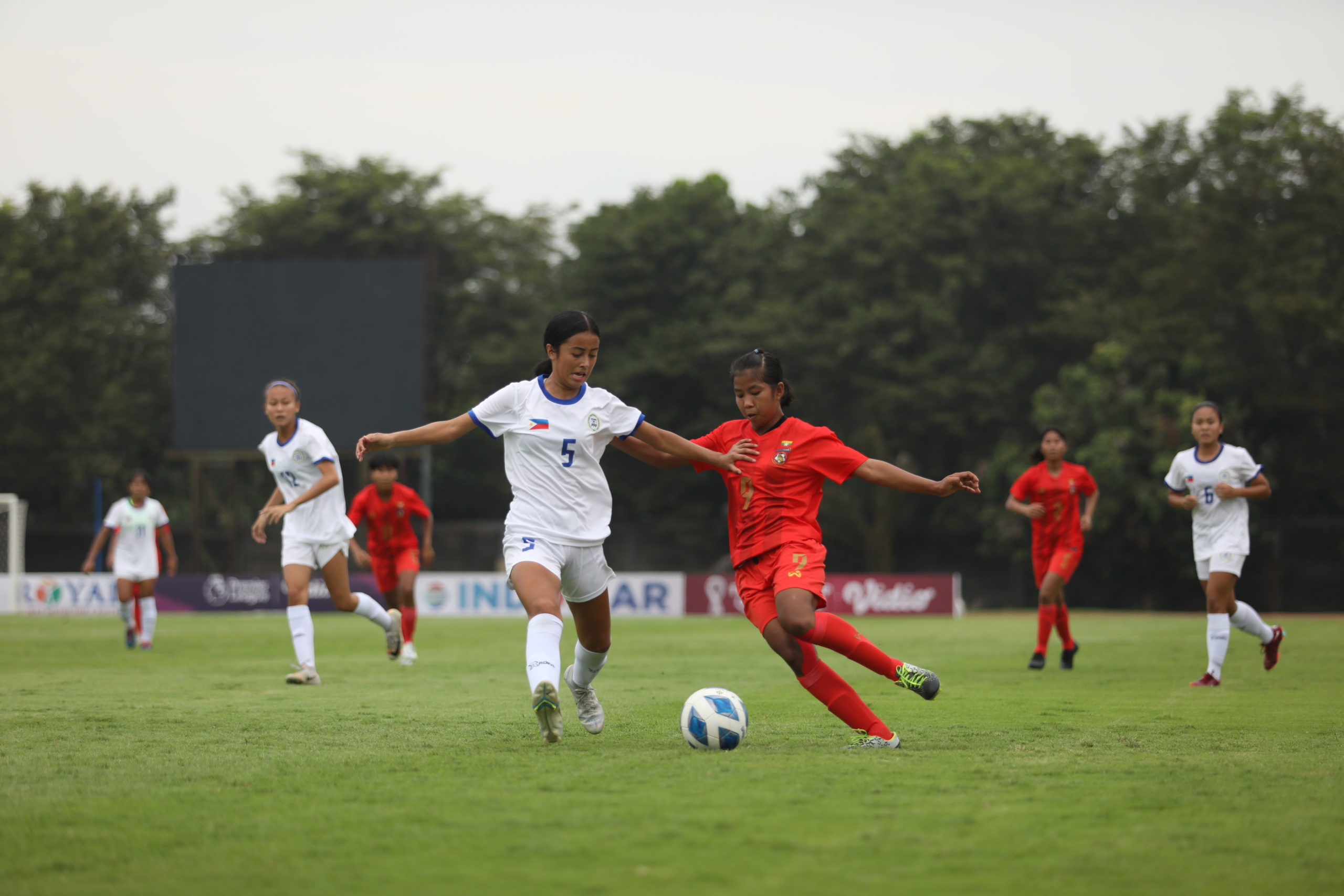 Philippines against Myanmar in the AFF U-18 Women’s Championship.