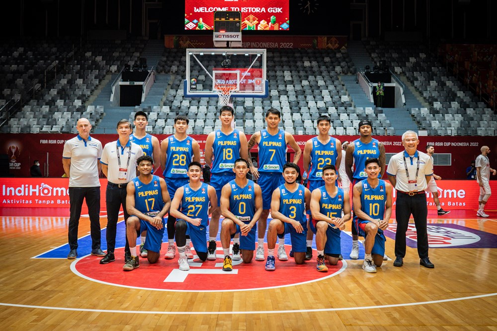 Gilas Pilipinas team in the 2022 Fiba Asia Cup.