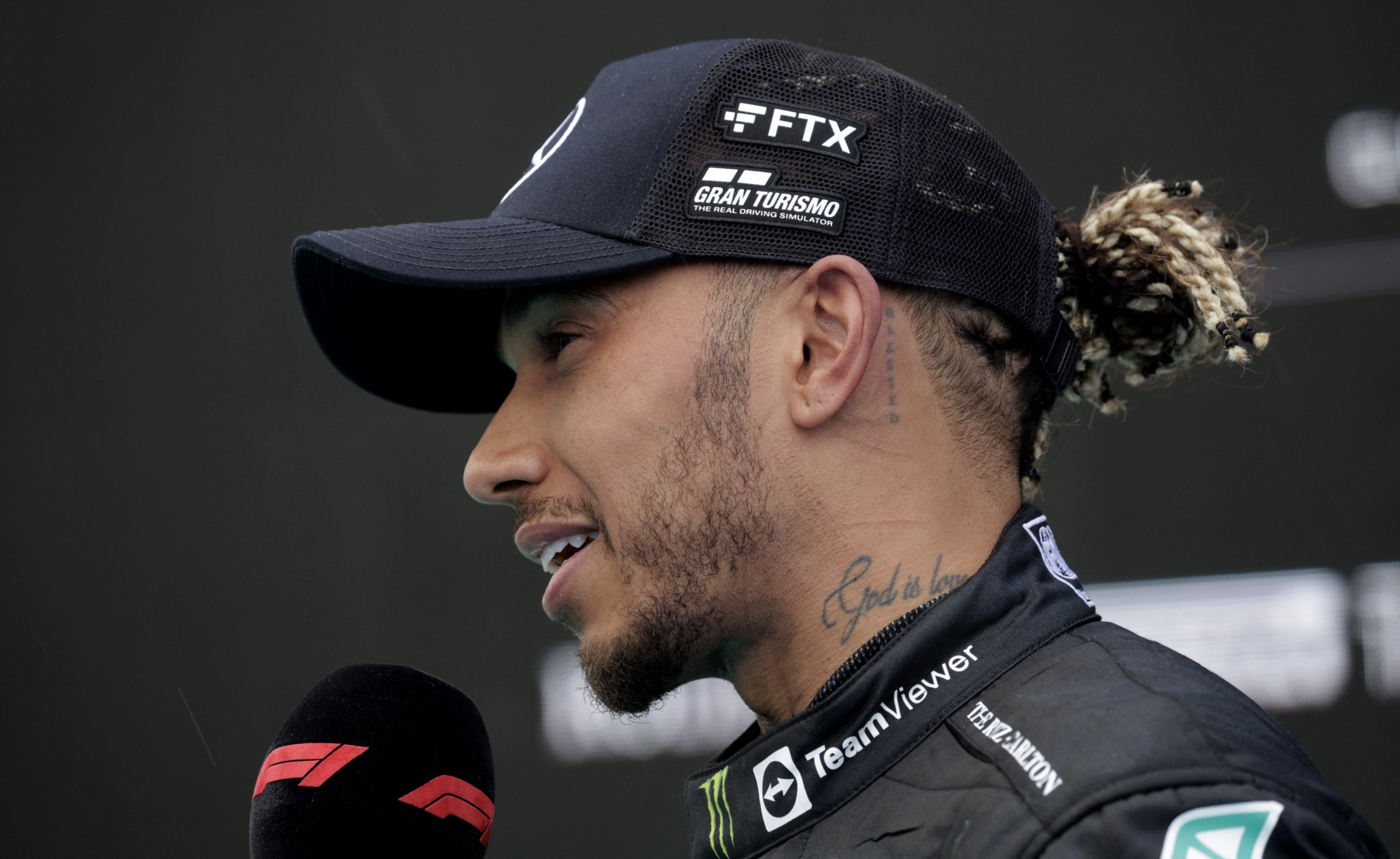 Formula One F1 - Hungarian Grand Prix - Hungaroring, Budapest, Hungary - July 31, 2022 Mercedes' Lewis Hamilton being interviewed after the rac