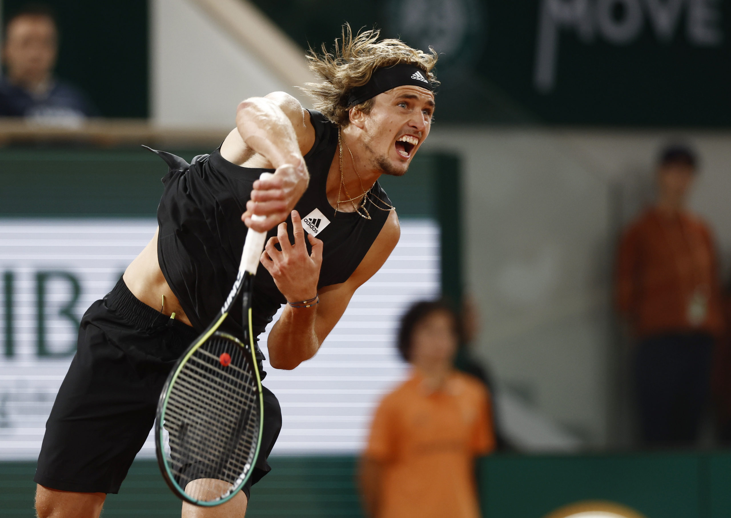 FILE PHOTO: Tennis - French Open - Roland Garros, Paris, France - June 3, 2022 Germany's Alexander Zverev in action during his semi final match against Spain's Rafael Nadal 