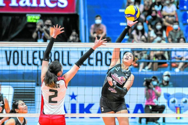 Mika Reyes remains as PLDT’s biggest weapon on both ends. —PVL PHOTO