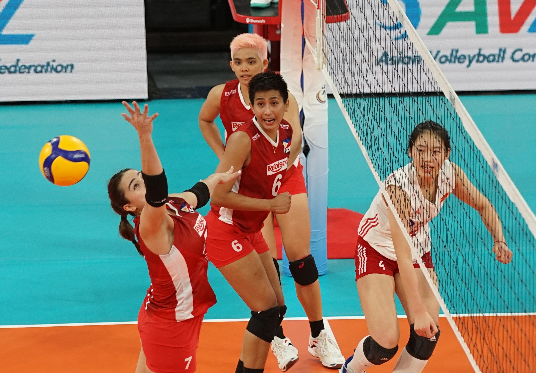 Michele Gumabao chases after the ball during an AVC Cup game.