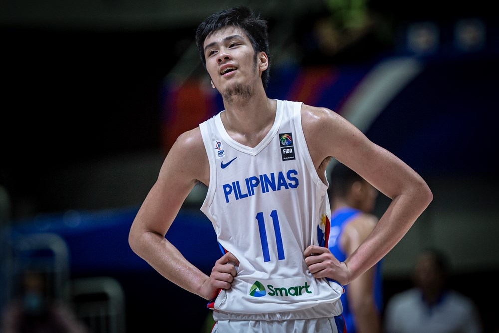 Kai Sotto during his stint with Gilas Pilipinas in the 2020 Fiba Olympic Qualifying Tournament.