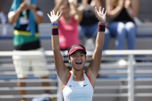 Alex Eala of Philippines celebrates after defeating Lucie Havlickova of Czech Republic during their Junior Girl's Singles Final match on Day Thirteen of the 2022 US Open at USTA Billie Jean King National Tennis Center on September 10, 2022 in the Flushing neighborhood of the Queens borough of New York City.