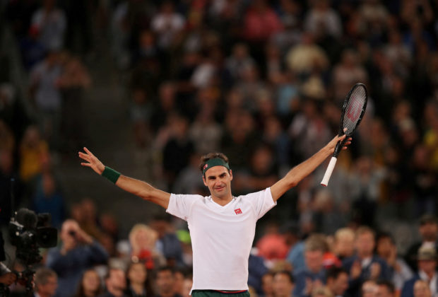 "The Match In Africa" Exhibition Match - Cape Town Stadium, Cape Town, South Africa - February 7, 2020 Switzerland's Roger Federer celebrates after winning the exhibition match against Spain's Rafael Nadal REUTERS/Mike Hutchings/File Photo