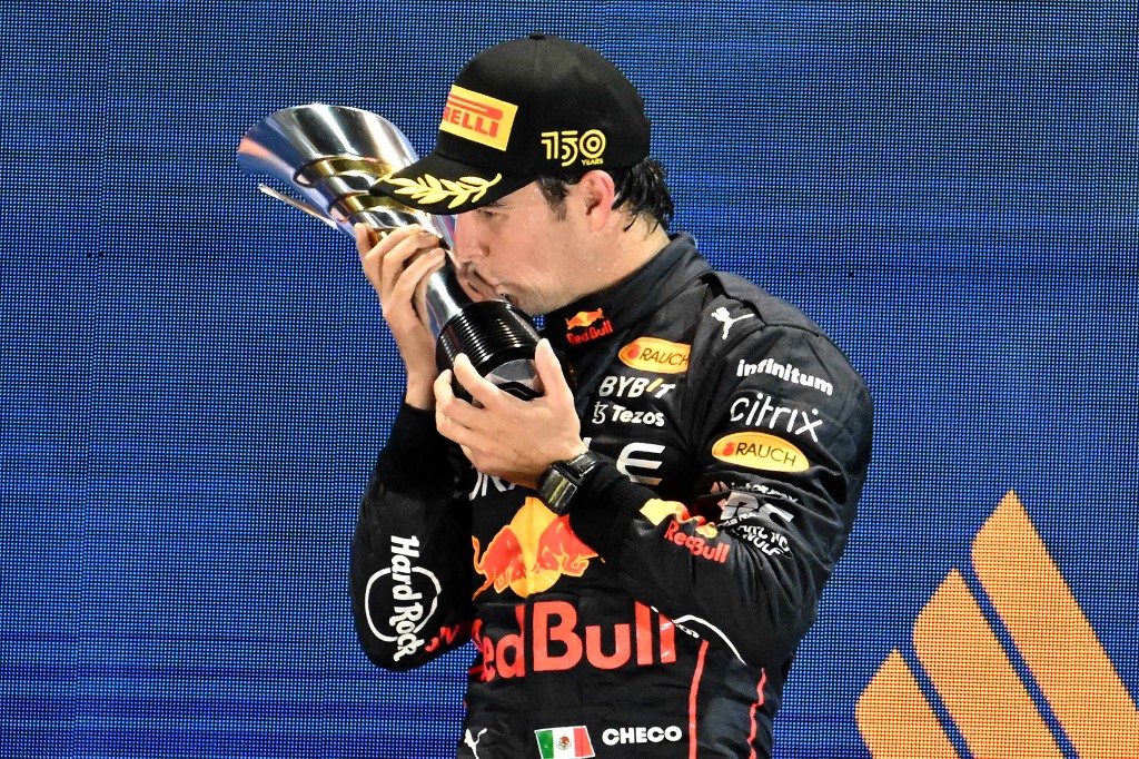 F1: Sergio Perez wins in rainy Singapore Grand Prix as Max Verstappen made to wait for title