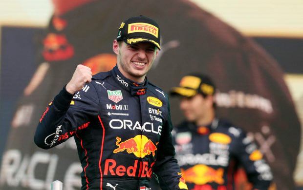 FILE PHOTO: Formula One F1 - Mexico City Grand Prix - Autodromo Hermanos Rodriguez, Mexico City, Mexico - October 30, 2022 Red Bull's Max Verstappen celebrates after winning the race and setting a new F1 record of 14 grand prix wins in a season