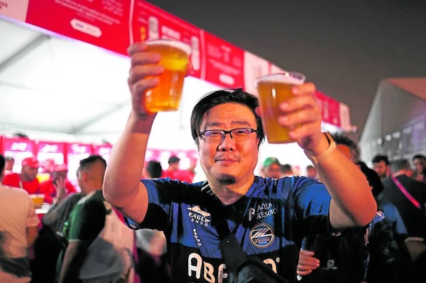 World Cup fan with beer