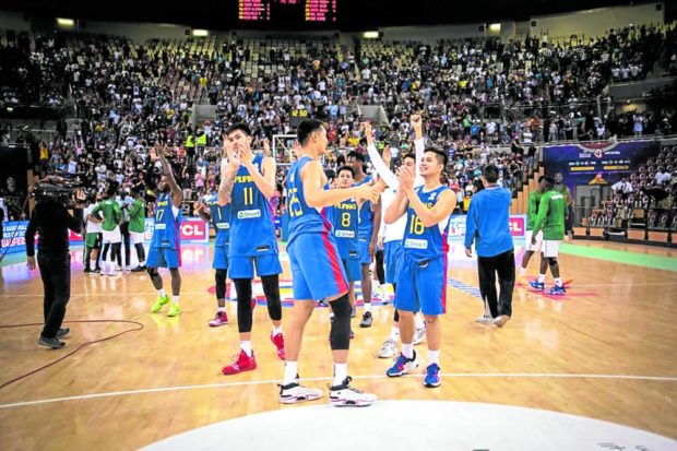 The Gilas Nationals show their improvement—and appreciation later on—to a huge Filipino gallery in a road game in Saudi Arabia. —FIBA.COM