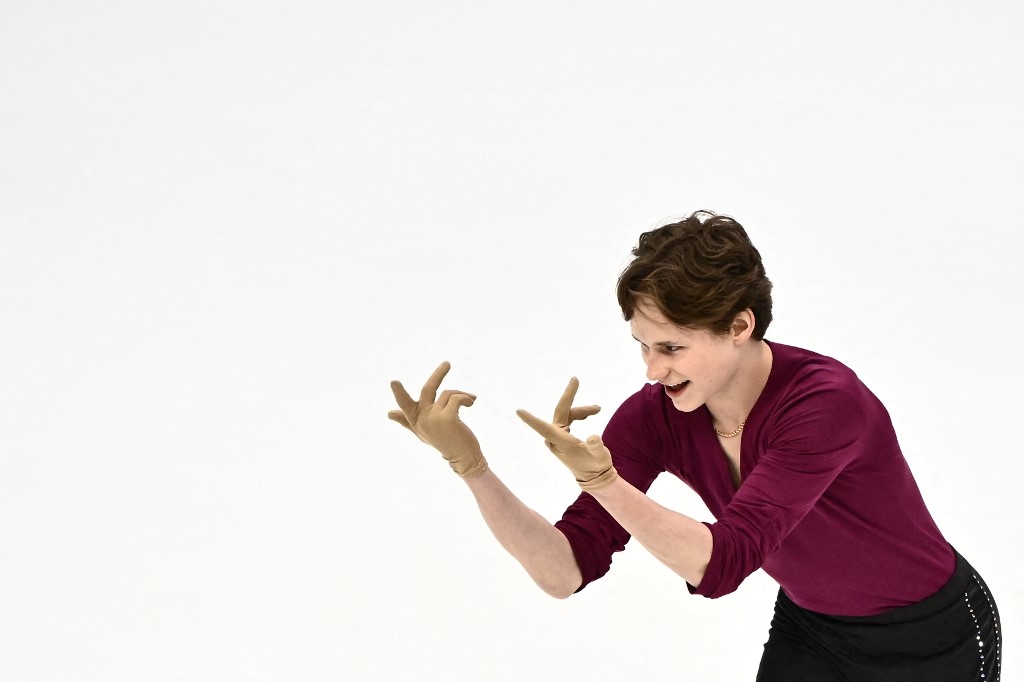 USA's Ilia Malinin performs during the Men's Short Program on December 8, 2022 at the ISU Grand Prix of Figure Skating Final in Turin. 