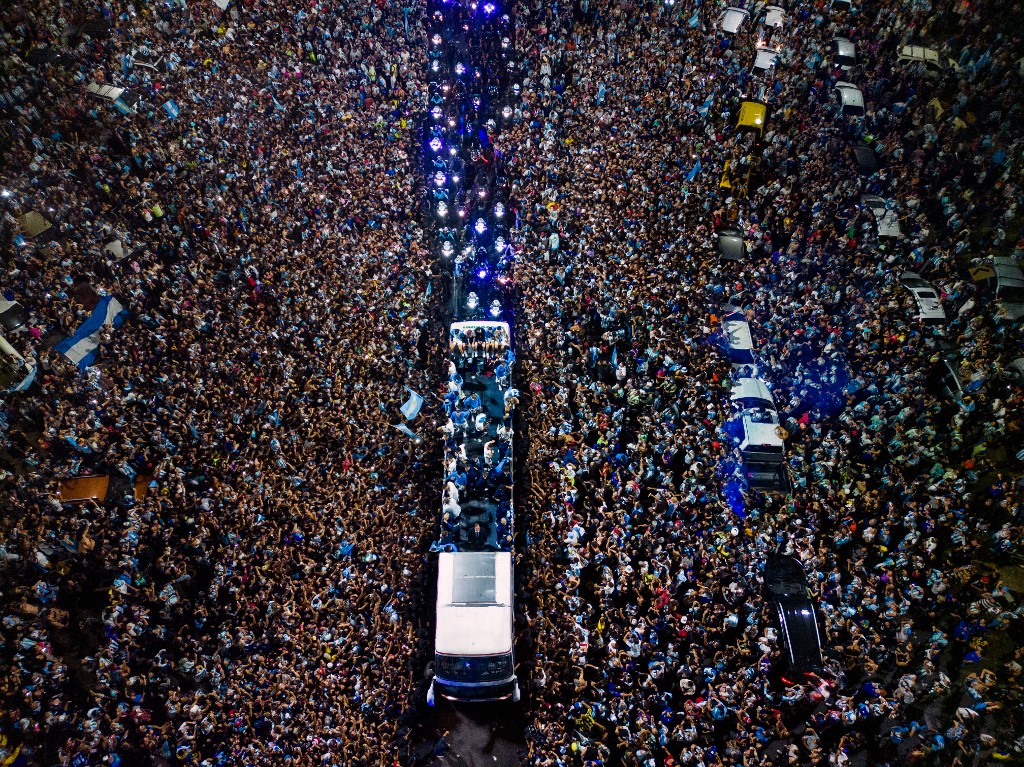 Argentina marches to celebrate World Cup victory