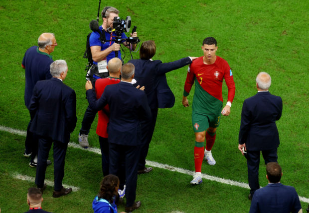 FILE PHOTO: Soccer Football - FIFA World Cup Qatar 2022 - Round of 16 - Portugal v Switzerland - Lusail Stadium, Lusail, Qatar - December 6, 2022 Portugal's Cristiano Ronaldo leaves the pitch after the match as Portugal progress to the quarter finals 