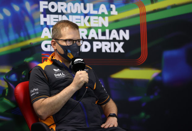 FILE PHOTO: Formula One F1 - Australian Grand Prix - Melbourne Grand Prix Circuit, Melbourne, Australia - April 9, 2022 McLaren Team Principal Andreas Seidl attends a news conference before qualifying 