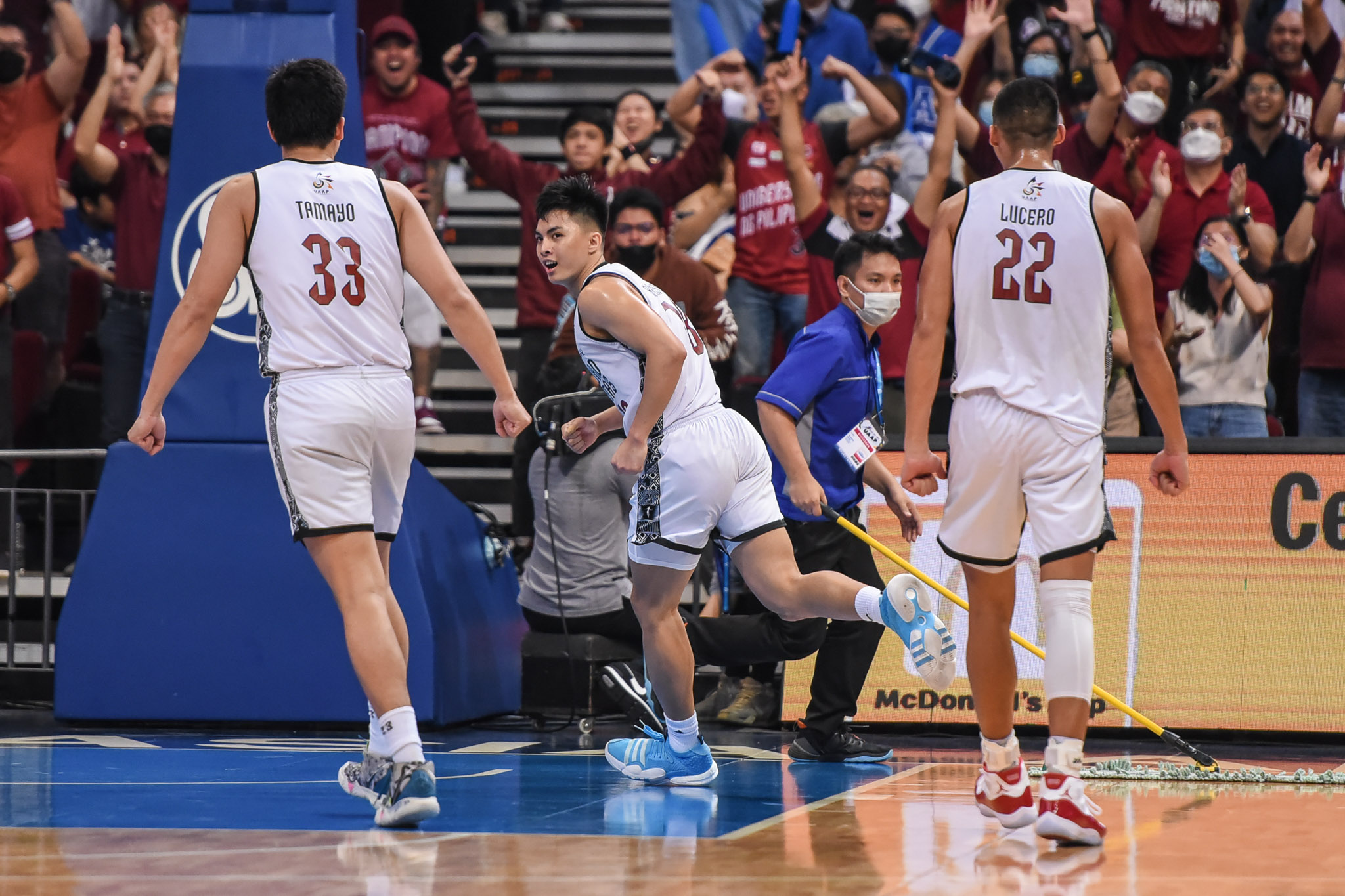 UP Fighting Maroons' Harold Alarcon in Game 1 of the UAAP men's basketball finals. –UAAP PHOTO