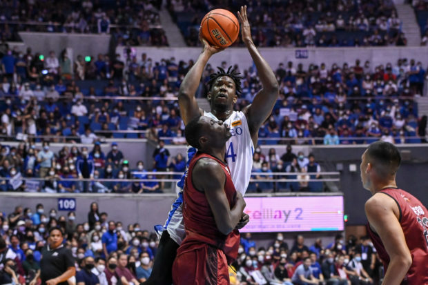 Ateneo Ange Koaume leads Blue Eagles to Game 2 victory in the UAAP Season 85 men's basketball finals. –UAAP PHOTO
