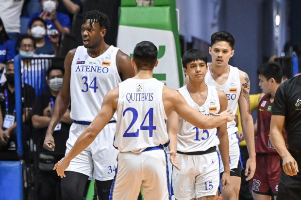 Ateneo Blue Eagles in Game 2 of the UAAP Men's Basketball Finals.  –UAAP PHOTO