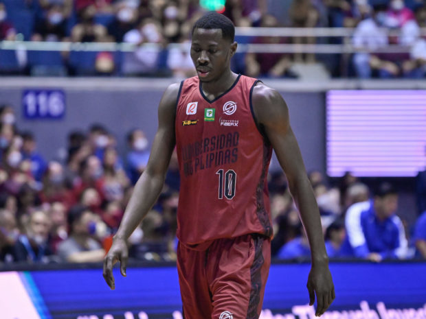 UP center and UAAP Season 85 MVP Malick Diouf during Game 2 of the UAAP men's basketball finals. –UAAP PHOTO