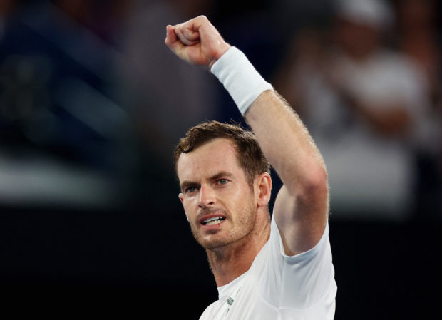 Tennis - Australian Open - Melbourne Park, Melbourne, Australia - January 17, 2023 Britain's Andy Murray celebrates winning his first round match against I