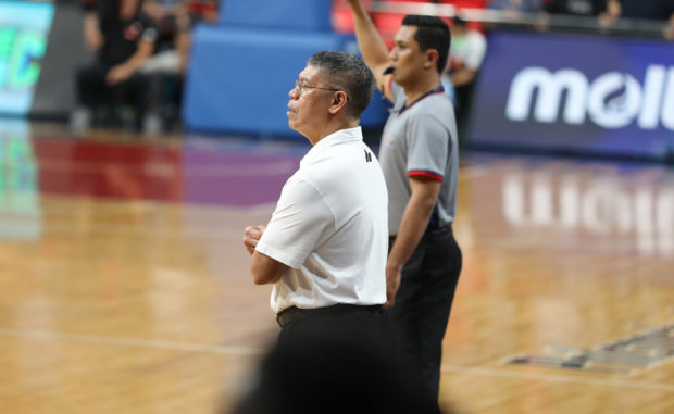 FILE–Former San Miguel head coach and now active consultant Leo Austria. –