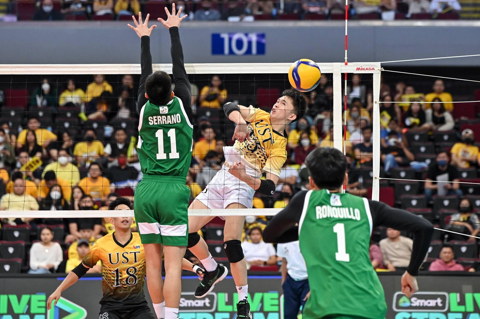 UST rookie Josh Ybanez in the UAAP men's volleyball tournament. –UAAP PHOTO