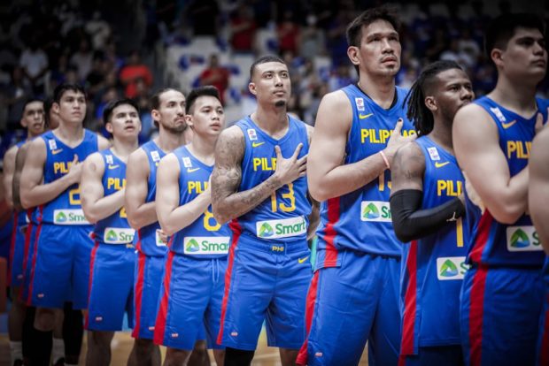 FILE - Gilas Pilipinas in the Fiba World Cup Asian Qualifying game vs Lebanon. Photo from Fiba