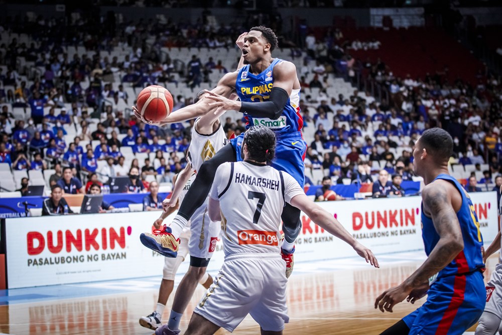 Gilas Pilipinas naturalized center Justin Brownlee in a Fiba World Cup Asian Qualifiers game at Philippine Arena. –FIBA PHOTO