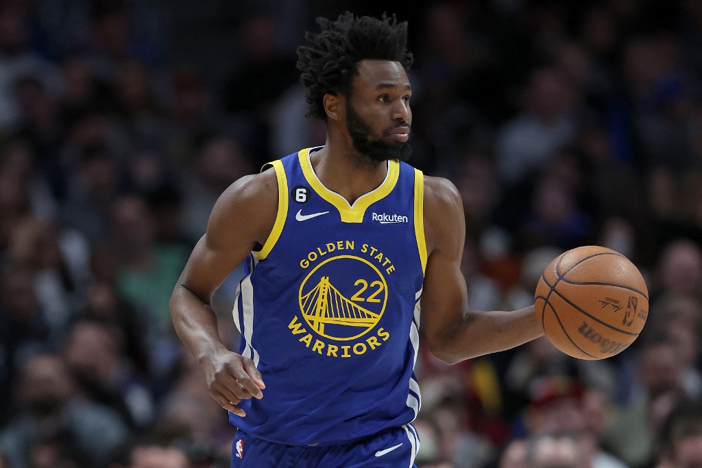  Andrew Wiggins #22 of the Golden State Warriors plays the Denver Nuggets in the fourth quarter at Ball Arena on February 2, 2023 in Denver, Colorado. 