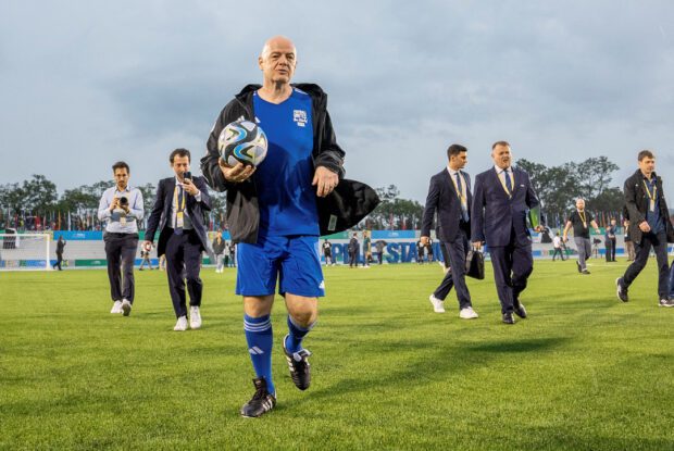 FIFA President Gianni Infantino leaves after the reopening of the Nyamirambo Stadium which has changed its name to Pele Stadium, after a soccer tournament for legends and FIFA officials, in Kigali, Rwanda March 15, 2023.