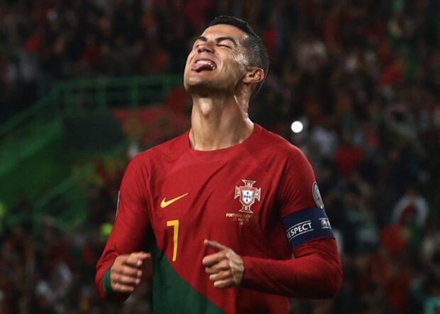 Soccer Football - UEFA Euro 2024 Qualifiers - Group J - Portugal v Liechtenstein - Estadio Jose Alvalade, Lisbon, Portugal - March 23, 2023 Portugal's Cristiano Ronaldo reacts 