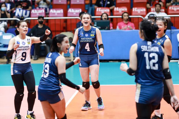 NU Lady Bulldogs in the UAAP Season 85 Women's Volleyball Tournament.  –PHOTO UAAP