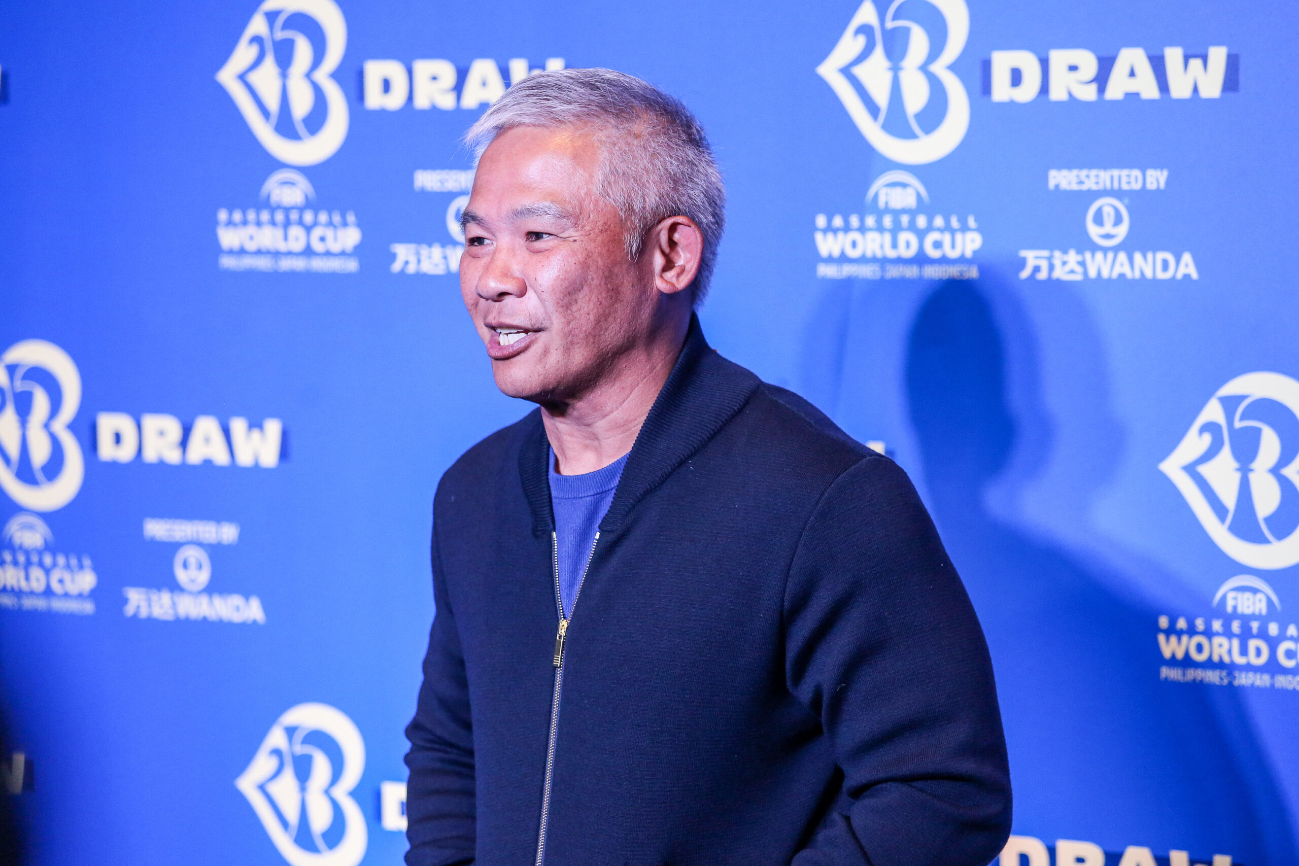 Gilas Pilipinas coaches Chot Reyes before the Fiba World Cup 2023 draw.  – MARLO CUETO/INQUIRER.net