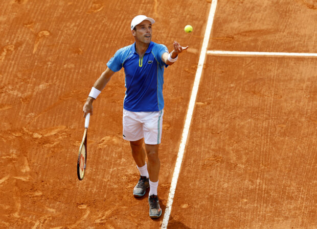 Tennis - ATP Masters 1000 - Monte Carlo Masters - Monte-Carlo Country Club, Roquebrune-Cap-Martin, France - April 12, 2023 Spain's Roberto Bautista Agut in action during his round of 32 match against Germany's Alexander Zverev 