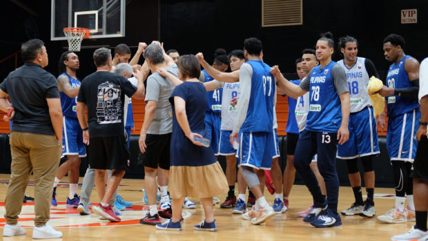 Gilas Pilipinas during one of its training sessions for the SEA Games 2023 basketball tournament. | DENISON DALUPANG/INQUIRER