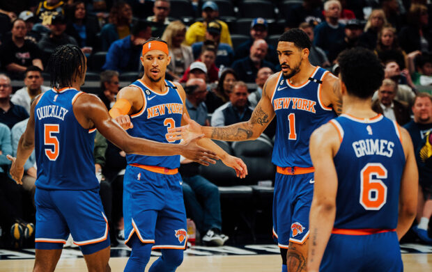 New York Knicks have three players scoring at least 30 in win over Pacers in the NBA. -KNICKS TWITTER