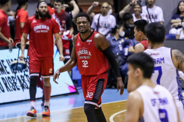Ginebra import Justin Brownlee in Game 5 of the PBA Governors' Cup Finals.  -PBA IMAGES