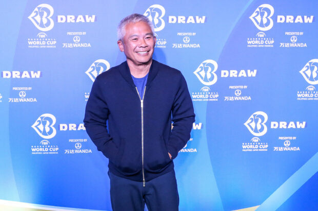 Gilas Pilipinas coach Chot Reyes before the Fiba World Cup 2023 draw. –MARLO CUETO/INQUIRER.net