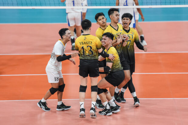 Josh Ybanez and the UST Golden Spikers in the UAAP men's volleyball tournament. -UAAP PHOTO