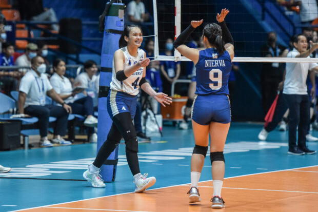 Bella Belen leads NU Lady Bulldogs to twice-to-beat edge in UAAP women's volleyball. –UAAP PHOTO