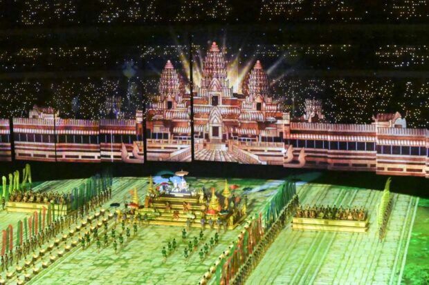 Performers take part in the opening ceremony of the 32nd Southeast Asian Games (SEA Games) at the Morodok Techo National Stadium in Phnom Penh on May 5, 2023.