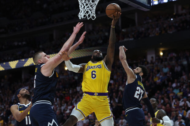 LeBron James Lakers vs Nuggets NBA