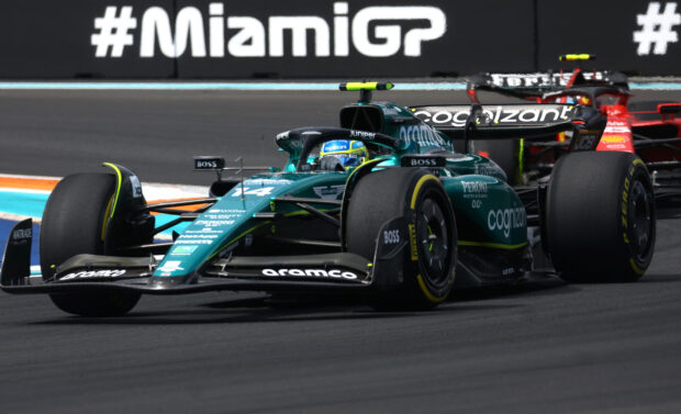 Formula One F1 - Miami Grand Prix - Miami International Autodrome, Miami, Florida, U.S. - May 7, 2023 Aston Martin's Fernando Alonso in action during the race 