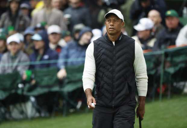 FILE PHOTO: Golf - The Masters - Augusta National Golf Club - Augusta, Georgia, U.S. - April 8, 2023 Tiger Woods of the U.S. on the 16th green during the second round 