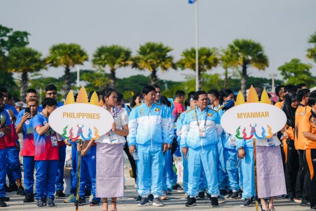 Team Philippines at the 32nd SEA Games Team Welcome ceremony. –CAMBODIA 2023 PHOTO