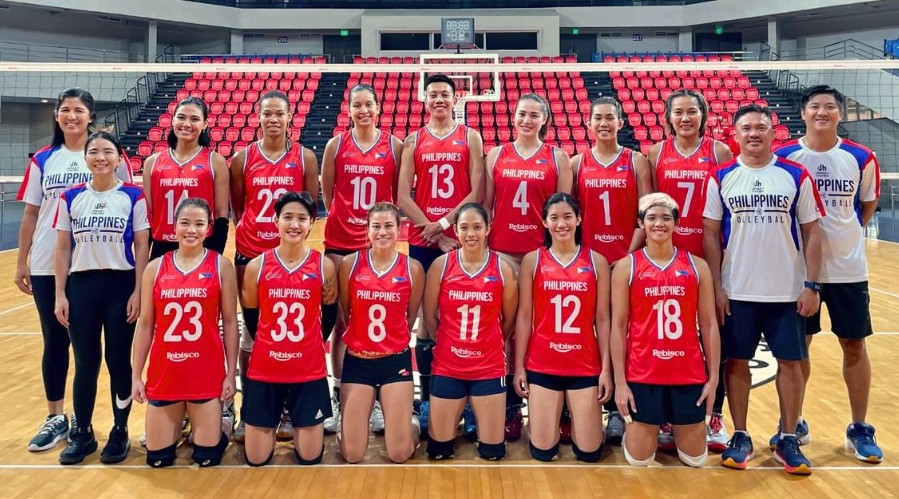 Philippine women's volleyball team in SEA Games 2023. -PNVF PHOTO