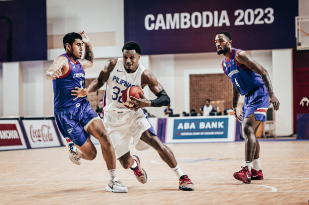 Christian Standhardinger during the Gilas Pilipinas-Cambodia clash in the SEA Games 2023 men's basketball.